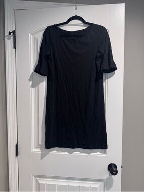Lily Pulitzer Black Short Sleeve Shift Dress/swim coverup, 100% cotton, med